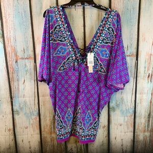 Nanette Lepore Purple and Blue Swim Coverup